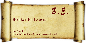 Botka Elizeus névjegykártya